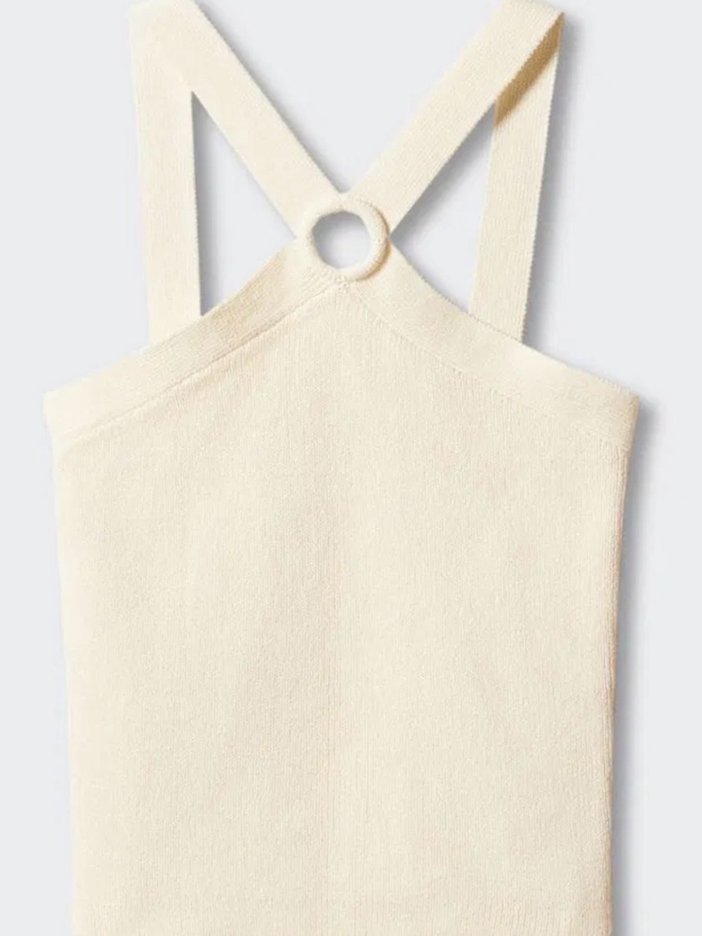 Mango Cream Ring-Back Knit Tank Top Size Small